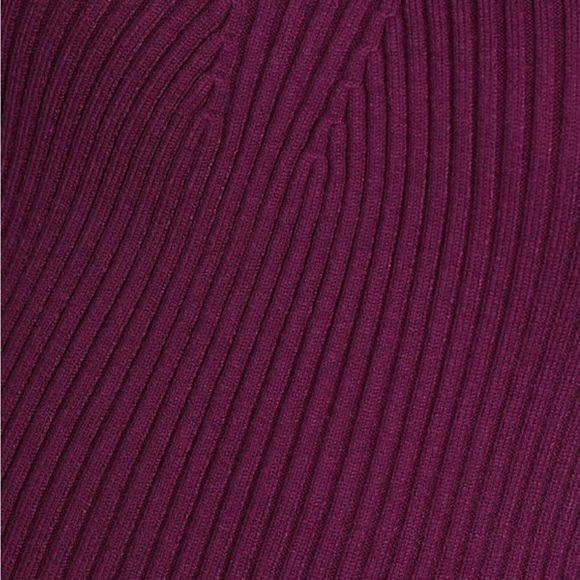Lulus Wondrous Winter Plum Ribbed Long sleeve Ribbed Bodycon sweater dress - Picture 3 of 6